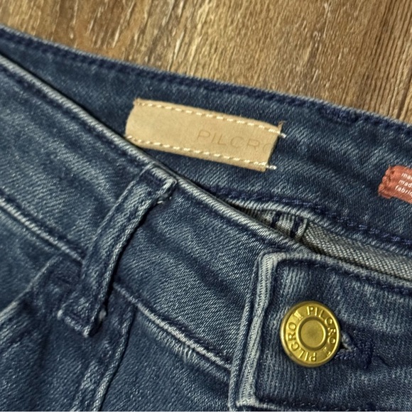 Pilcro The Icon Low Rise Flare Jeans Women's 25 Utility Pocket Stretch Denim - Picture 3 of 10